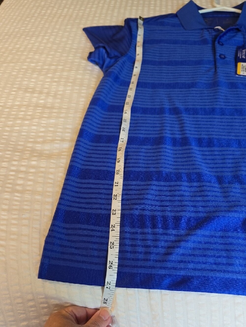 Antigua Nwt Blue Horizontal Stripe Golf Polo Short Sleeve Size Small - Picture 8 of 10